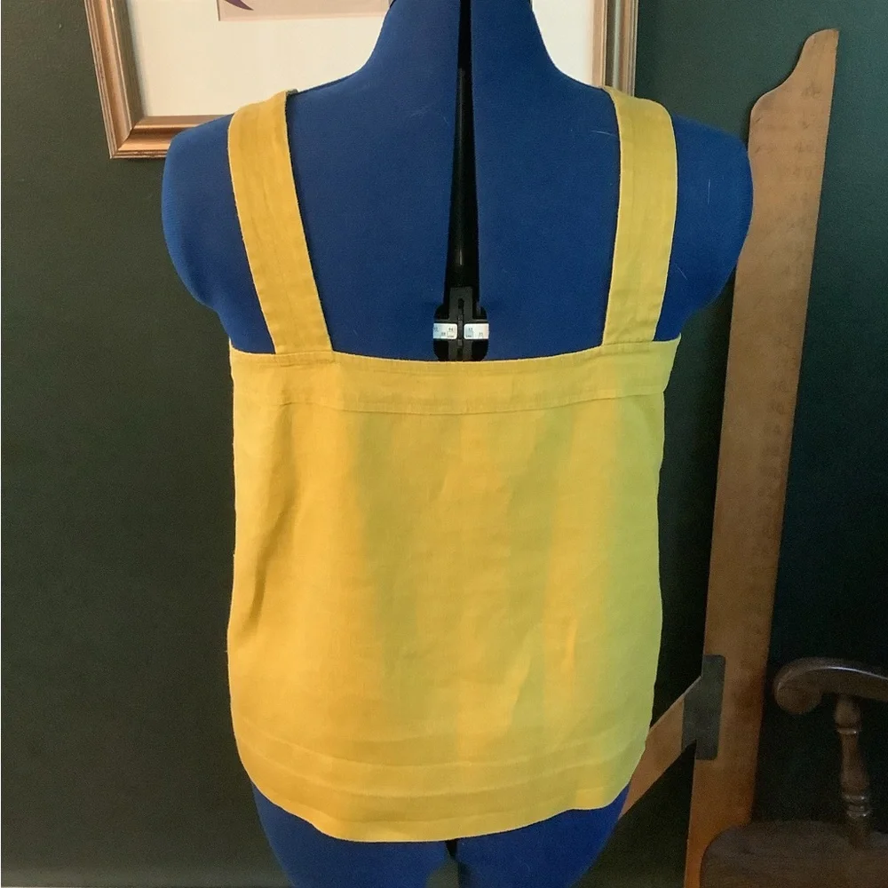 VGUC Everlane Button-Front Picnic Top in Mustard Linen - Picture 4 of 4